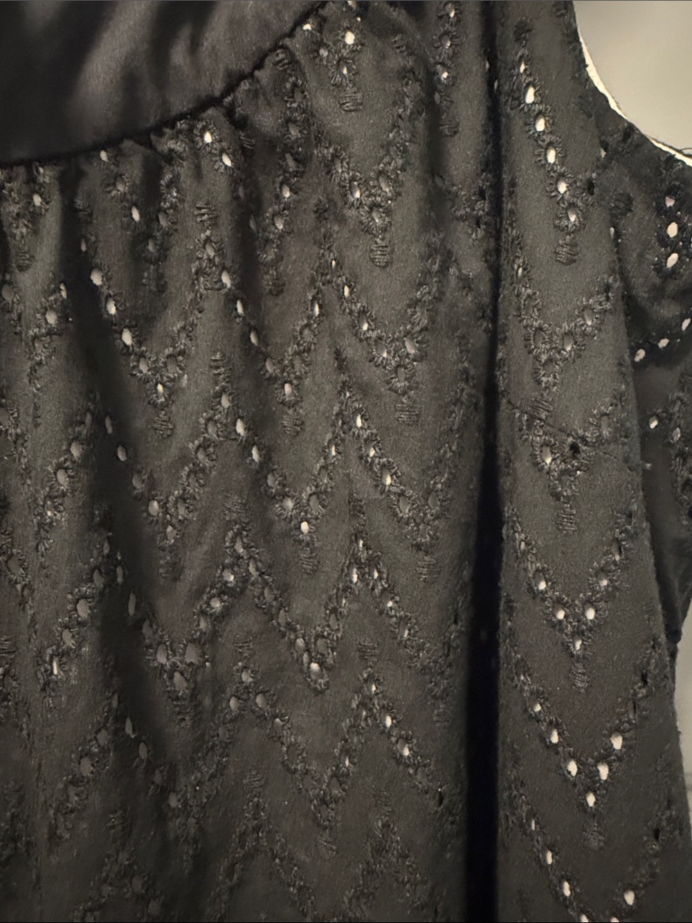 Anne Taylor Loft Black Eyelet Sundress with Ring-Detail Straps - Picture 4 of 6